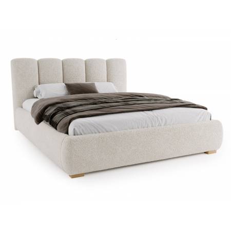 Łóżko tapicerowane z pojemnikiem 160 x 200 cm boucle VILLO